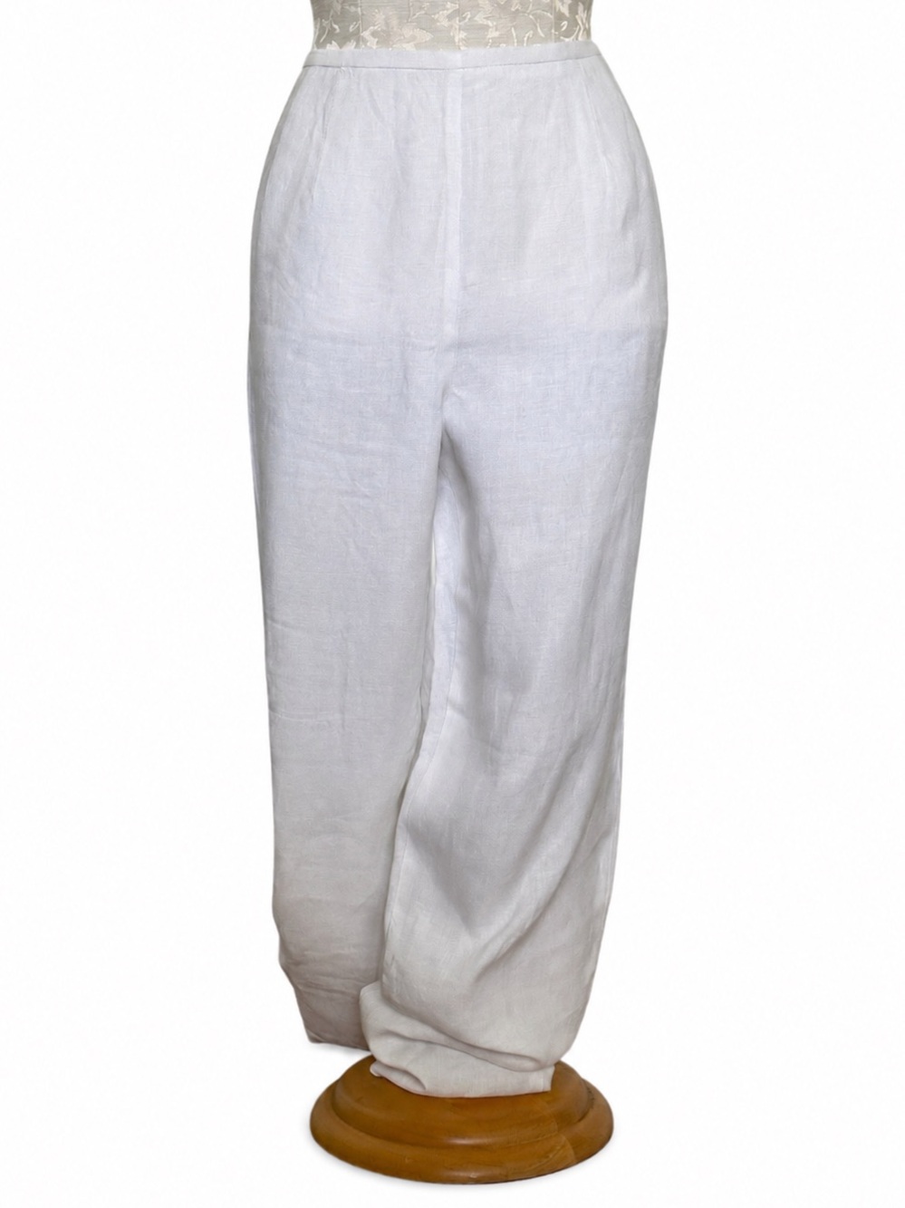Talbots White 100% Linen Straight Leg Pants Size 12 | Classic Summer